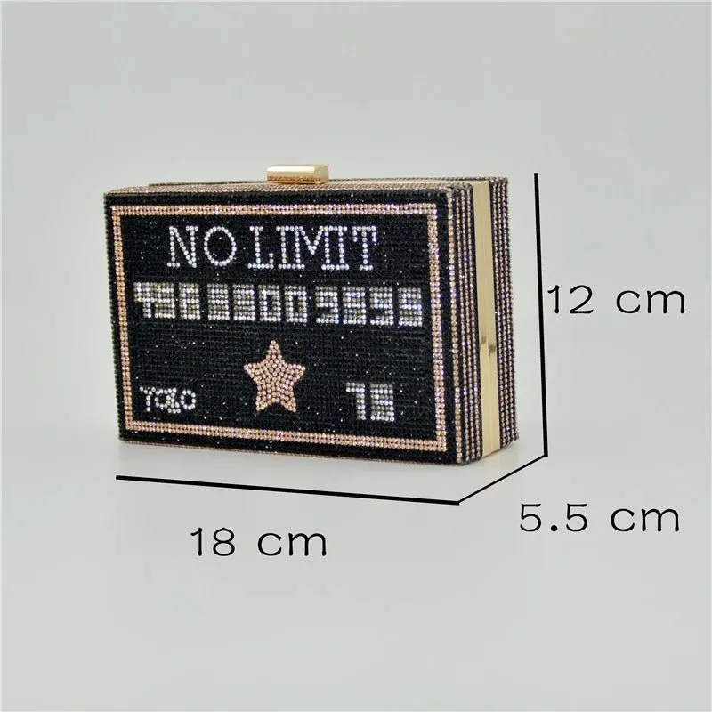 Luxy Moon Bling Money Purses and Handbags Diamond Evening Clutch Bag for Wedding Party