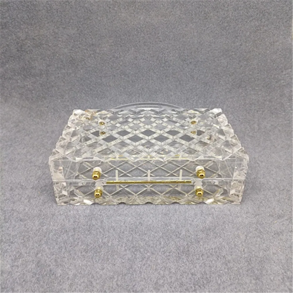 Luxy Moon Clear Acrylic Box Evening Bag Women Summer Handle Clutch Purses