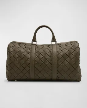 Men's Intrecciato Grained Leather Duffel Bag