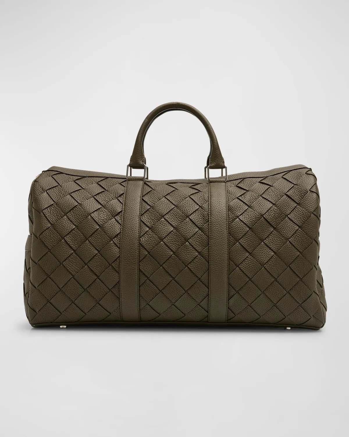 Men's Intrecciato Grained Leather Duffel Bag