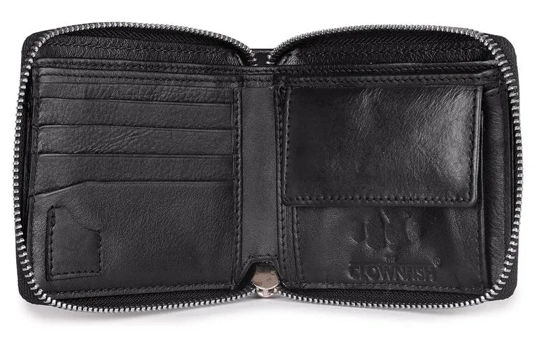 Men's Leather Wallet with RFID Protection | Multiple Compartments | 12cm | Black