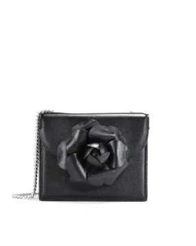 MINI TRO CROSSBODY BAG W FLOWER BLACK