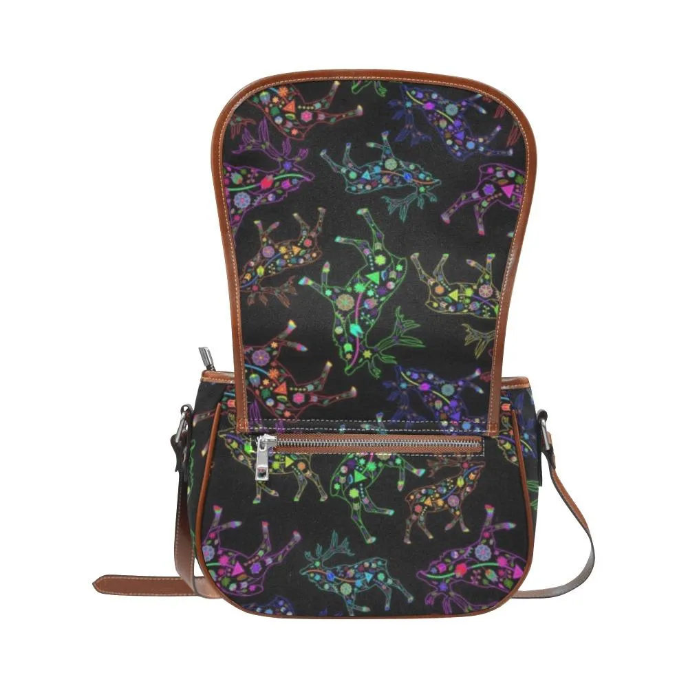 Neon Floral Elks Saddle Bag/Large