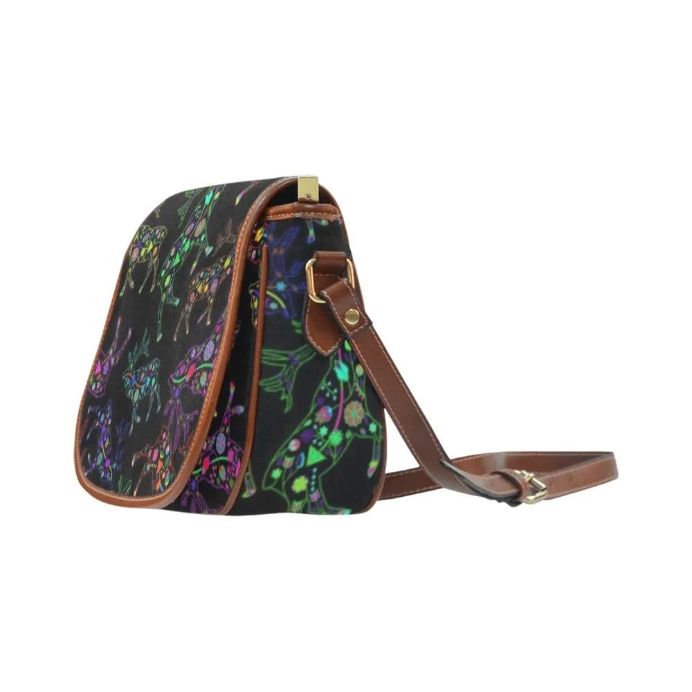Neon Floral Elks Saddle Bag/Large