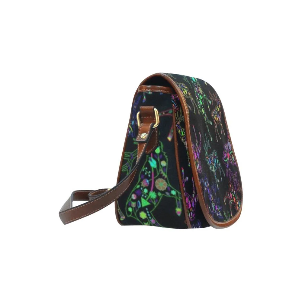 Neon Floral Elks Saddle Bag/Large