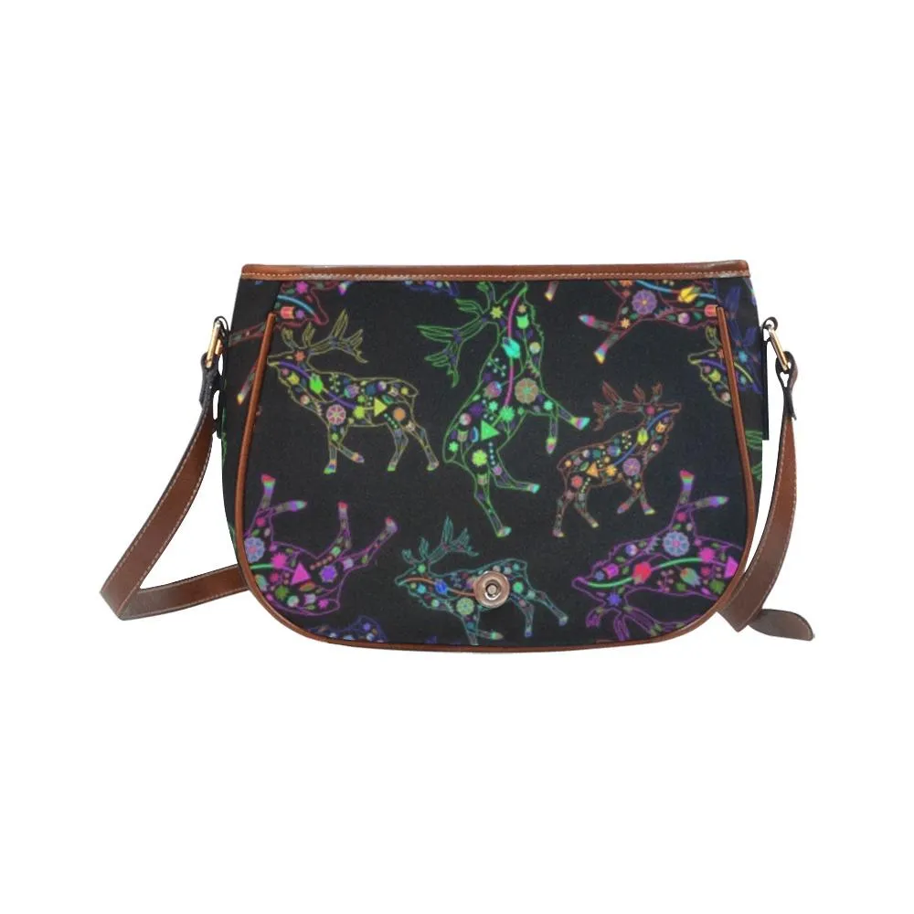 Neon Floral Elks Saddle Bag/Large
