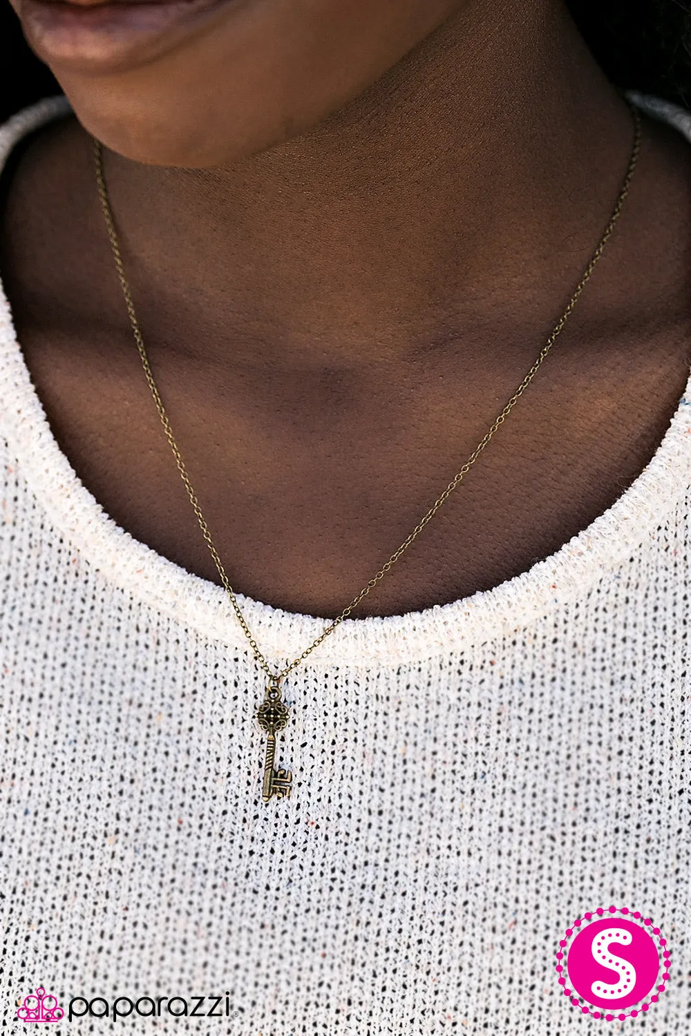 Open Door Jewelry - Best Kept Secret - Brass Necklace - Paparazzi Accessories