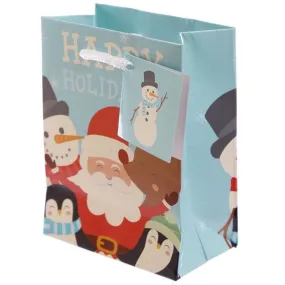 Pack of 6 - Christmas - Happy Holidays Party Gift Bags 14 x 6 x 11cm (Pk6)