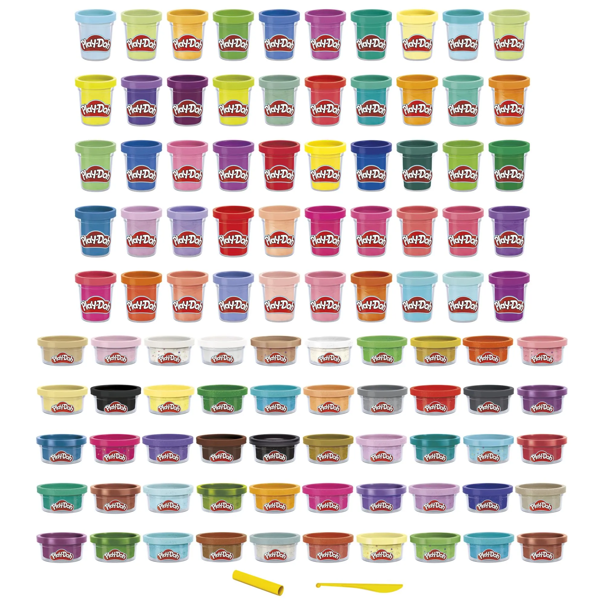 Play-Doh Wow 100 Bulk Modeling Compound Variety Pack, 100 Cans Including Sparkle, Super Shimmer, Metallic and Confetti, Back to School Gifts & Prizes, Preschool Toys, Ages 3 