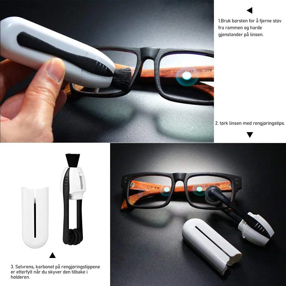 Portable cleaning tool for glasses