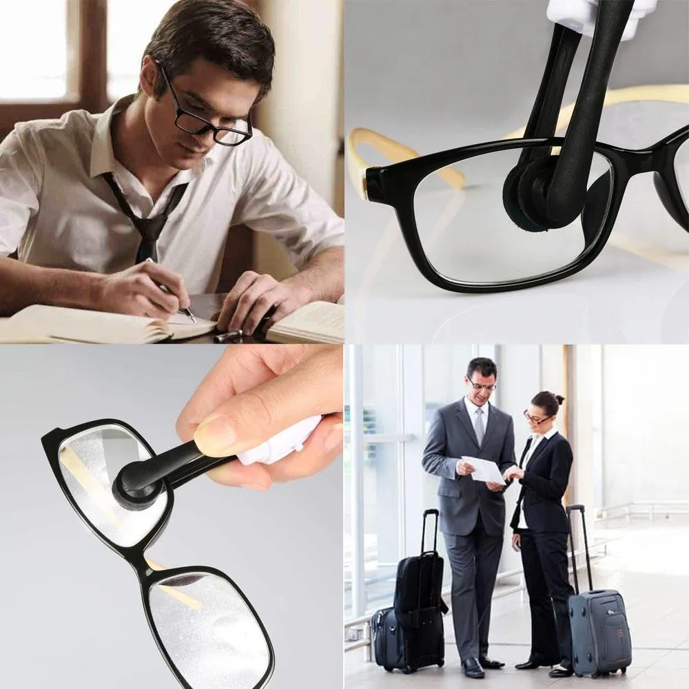 Portable cleaning tool for glasses
