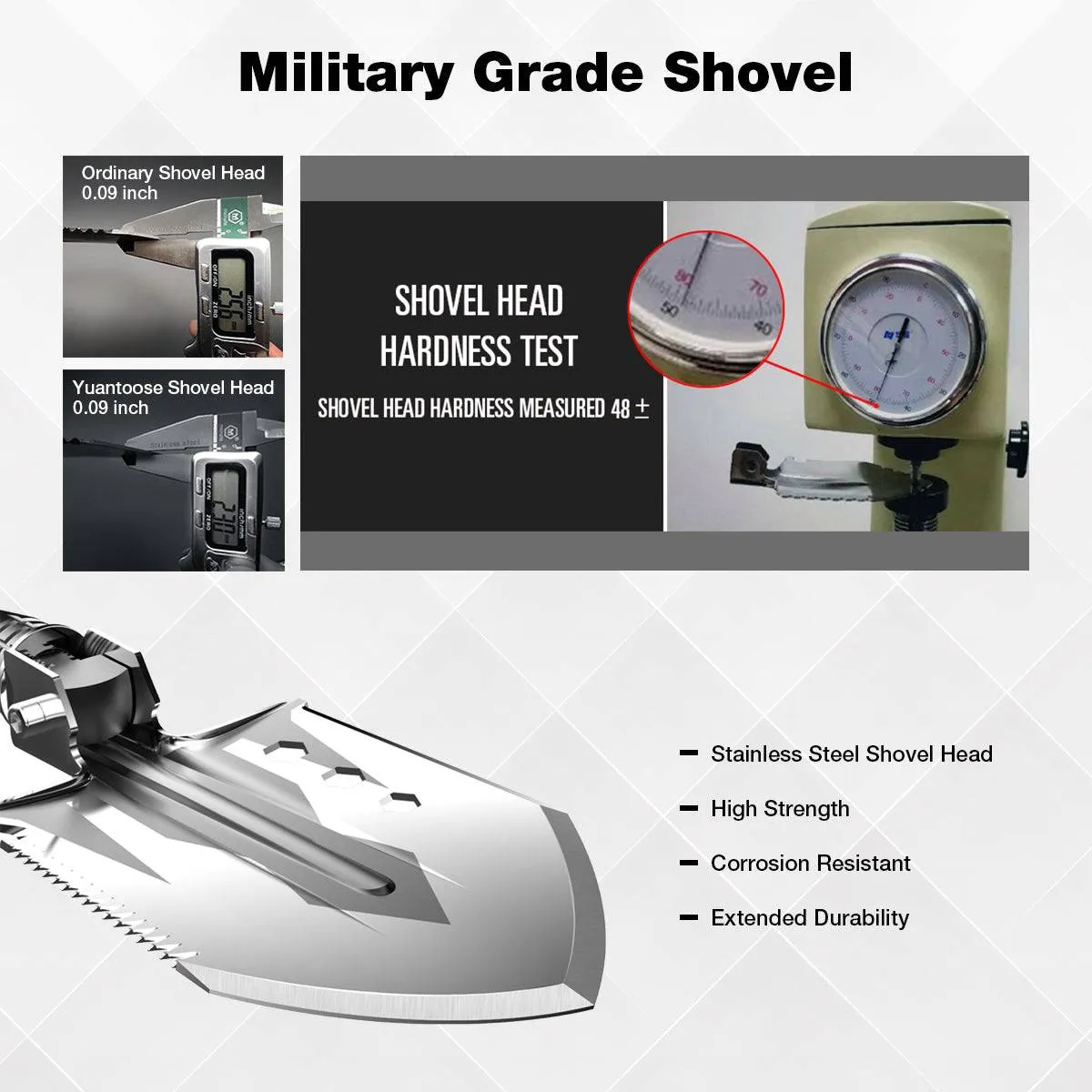 Portable Survival Kits, Shovel Axe Set, with Tactical Waist Pack, For Camping