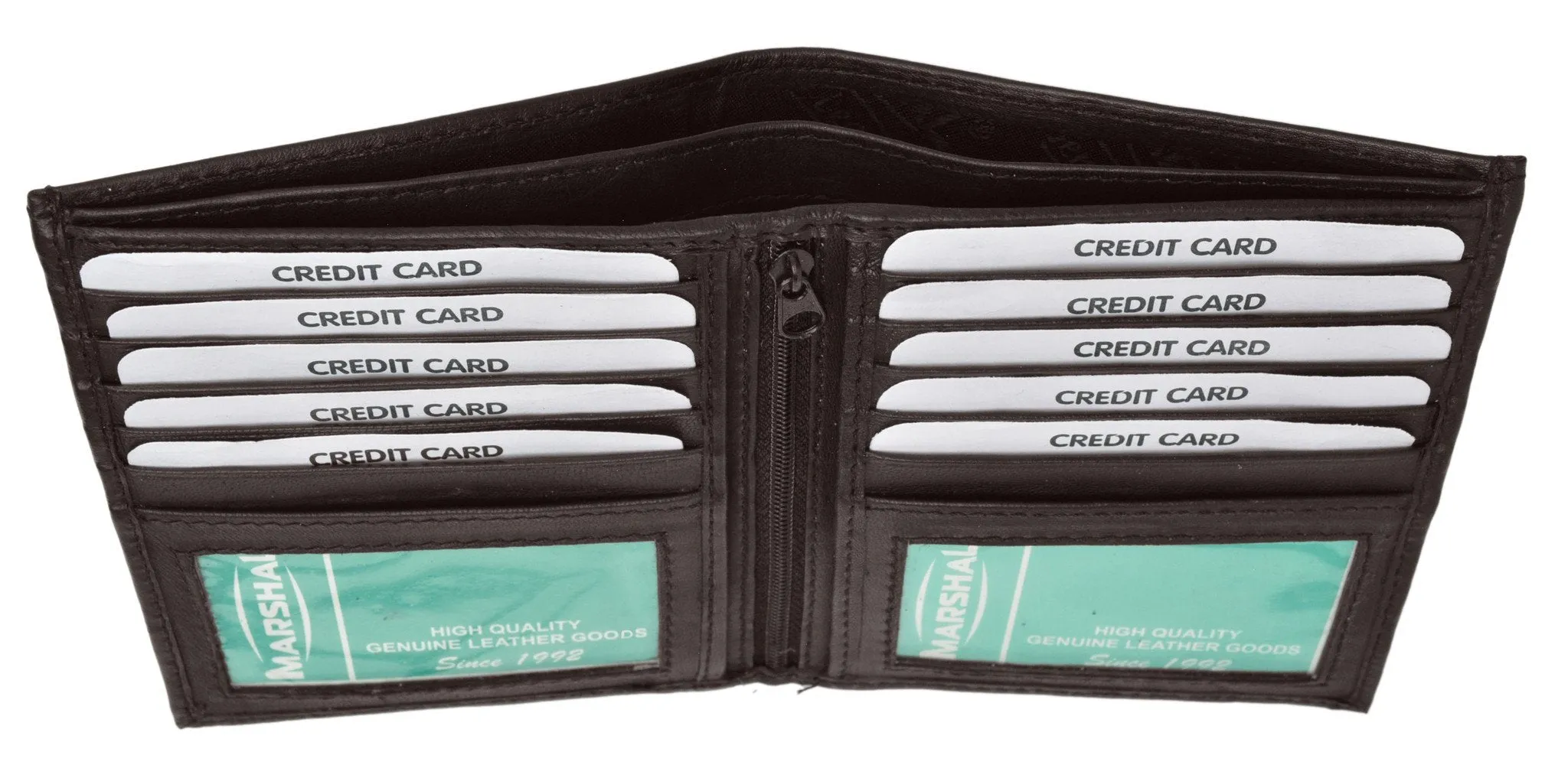 Premium Lambskin Leather Bifold European Hipster Credit Card Wallet P 1502