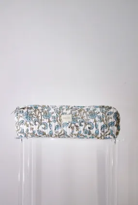 Quilted Hair Tool Bag - Soft Blue Vine