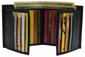 RFID Blocking Hipster Bifold Dual Genuine Leather Men's Wallet 632192