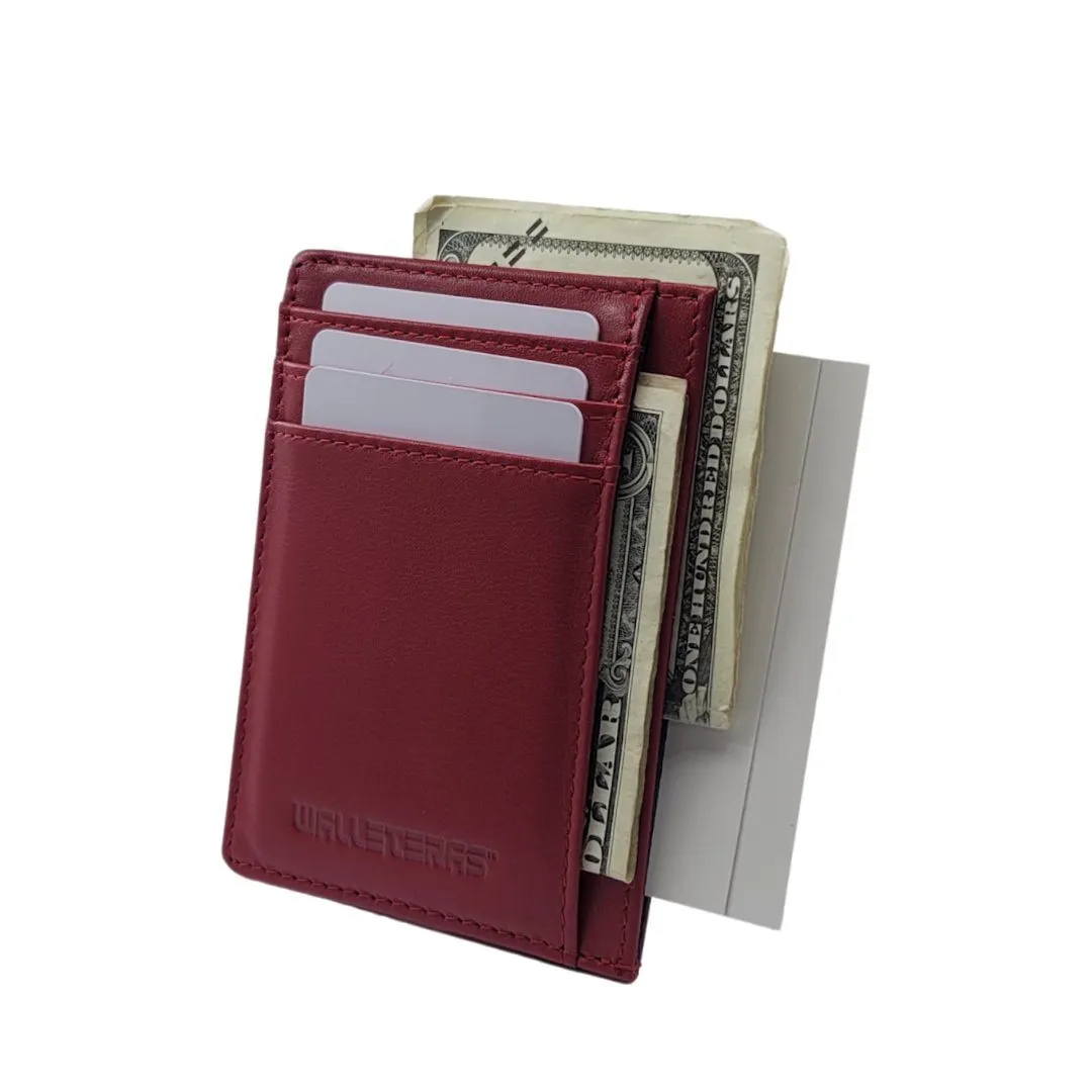 RFID Leather Card Holder with ID and Cash Pocket - DEC