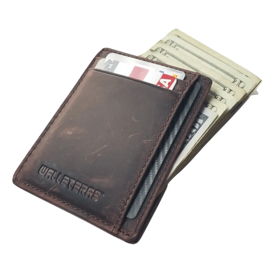 RFID Leather Card Holder with ID and Cash Pocket - DEC