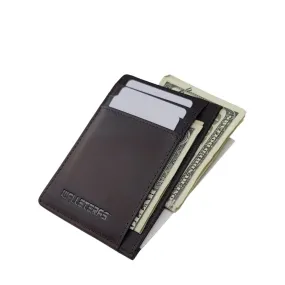 RFID Leather Card Holder with ID and Cash Pocket - DEC