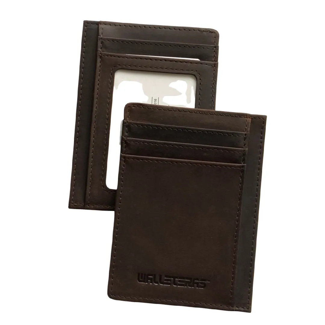 RFID Leather Card Holder with ID and Cash Pocket - DEC