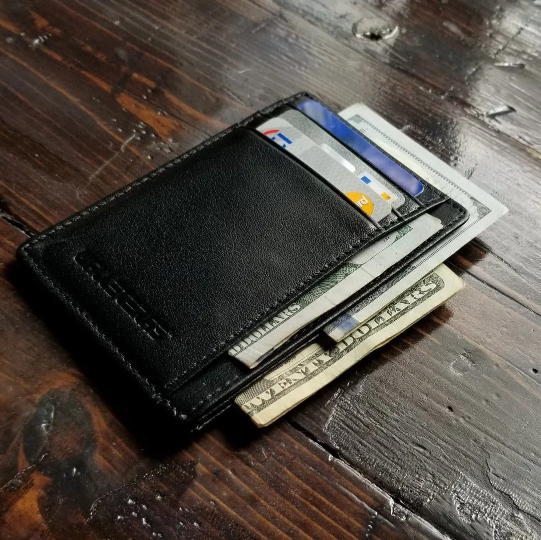 RFID Leather Card Holder with ID and Cash Pocket - DEC