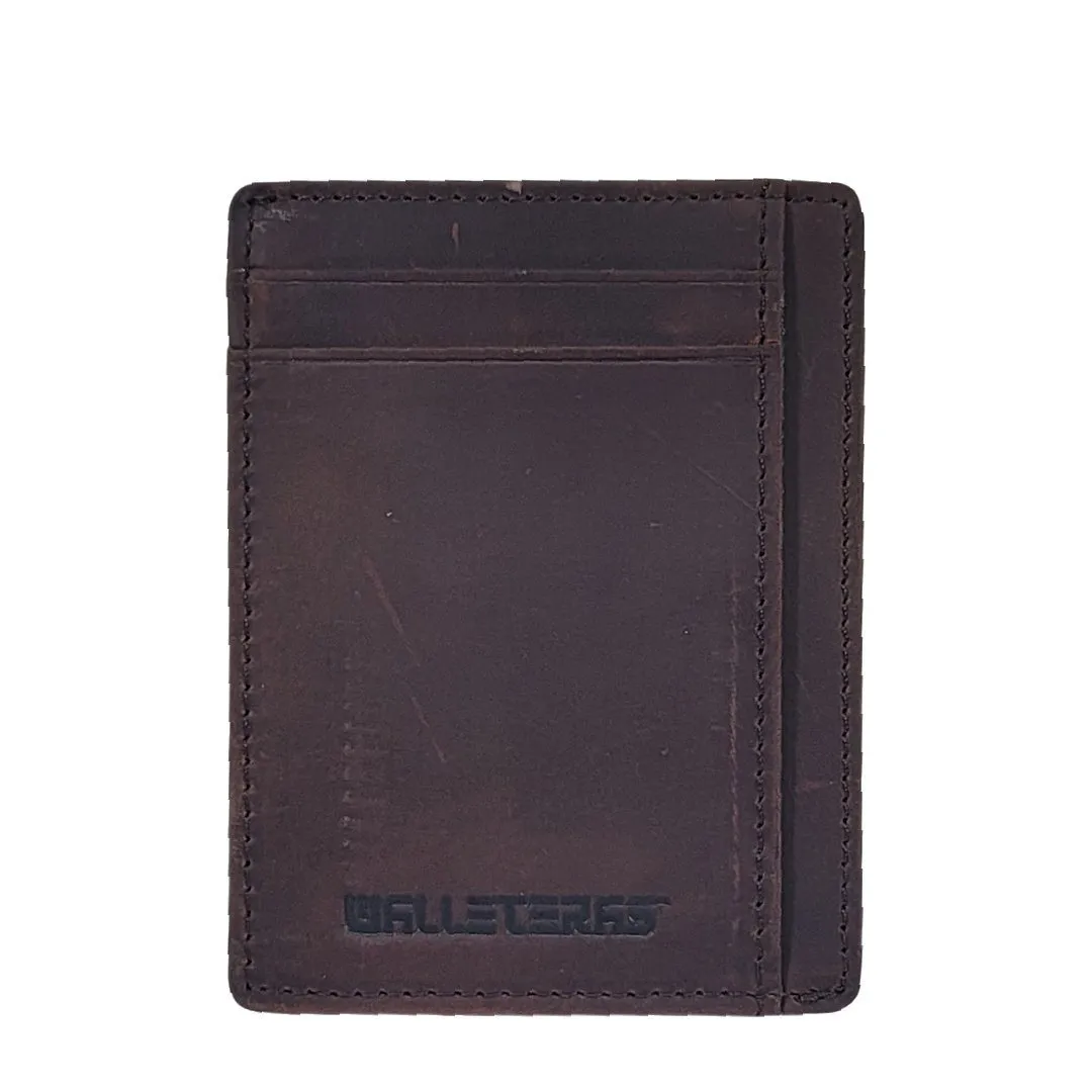 RFID Leather Card Holder with ID and Cash Pocket - DEC