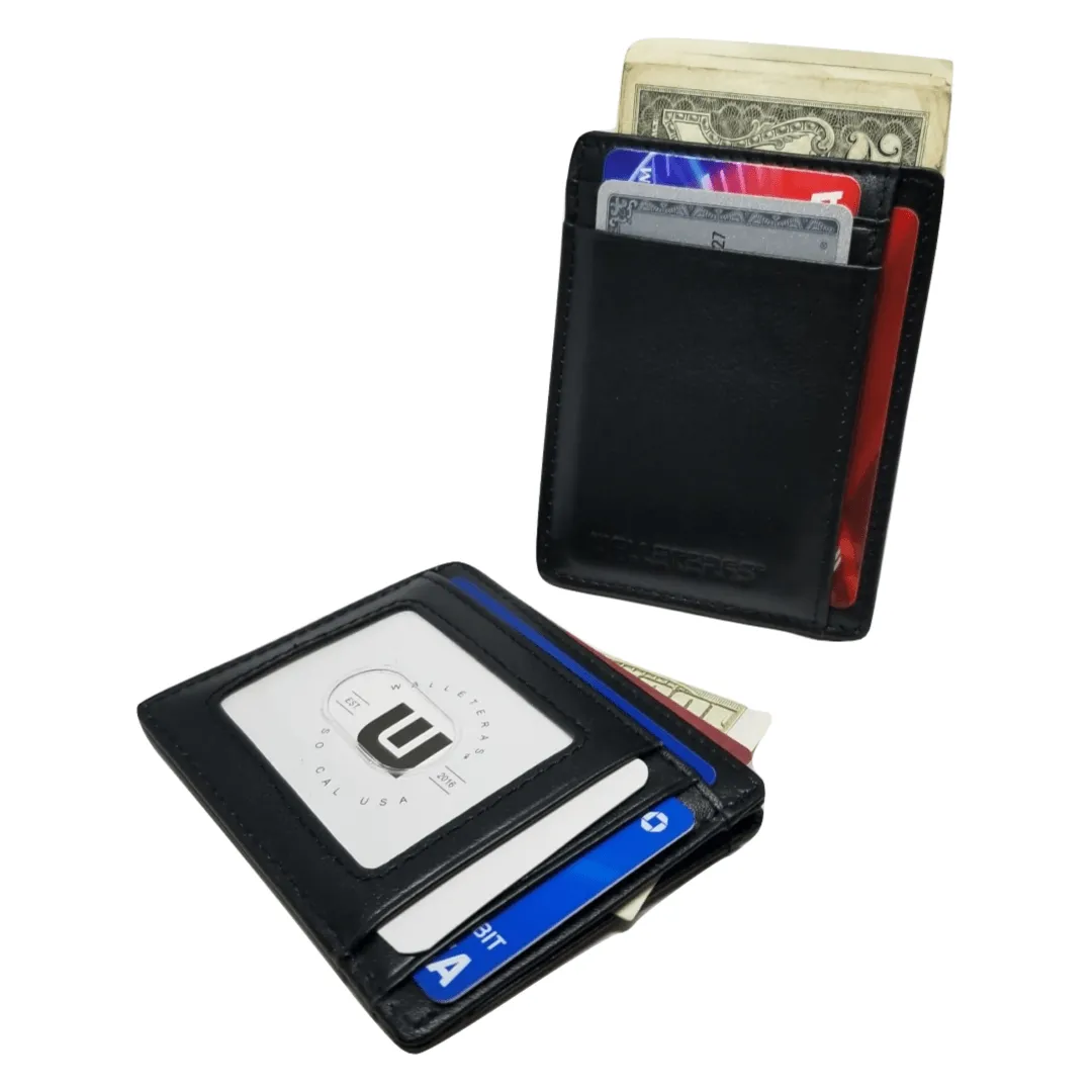RFID Leather Card Holder with ID and Cash Pocket - DEC