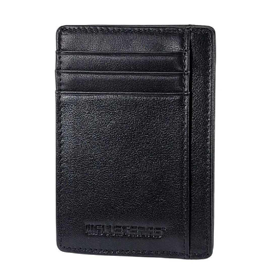 RFID Leather Card Holder with ID and Cash Pocket - DEC