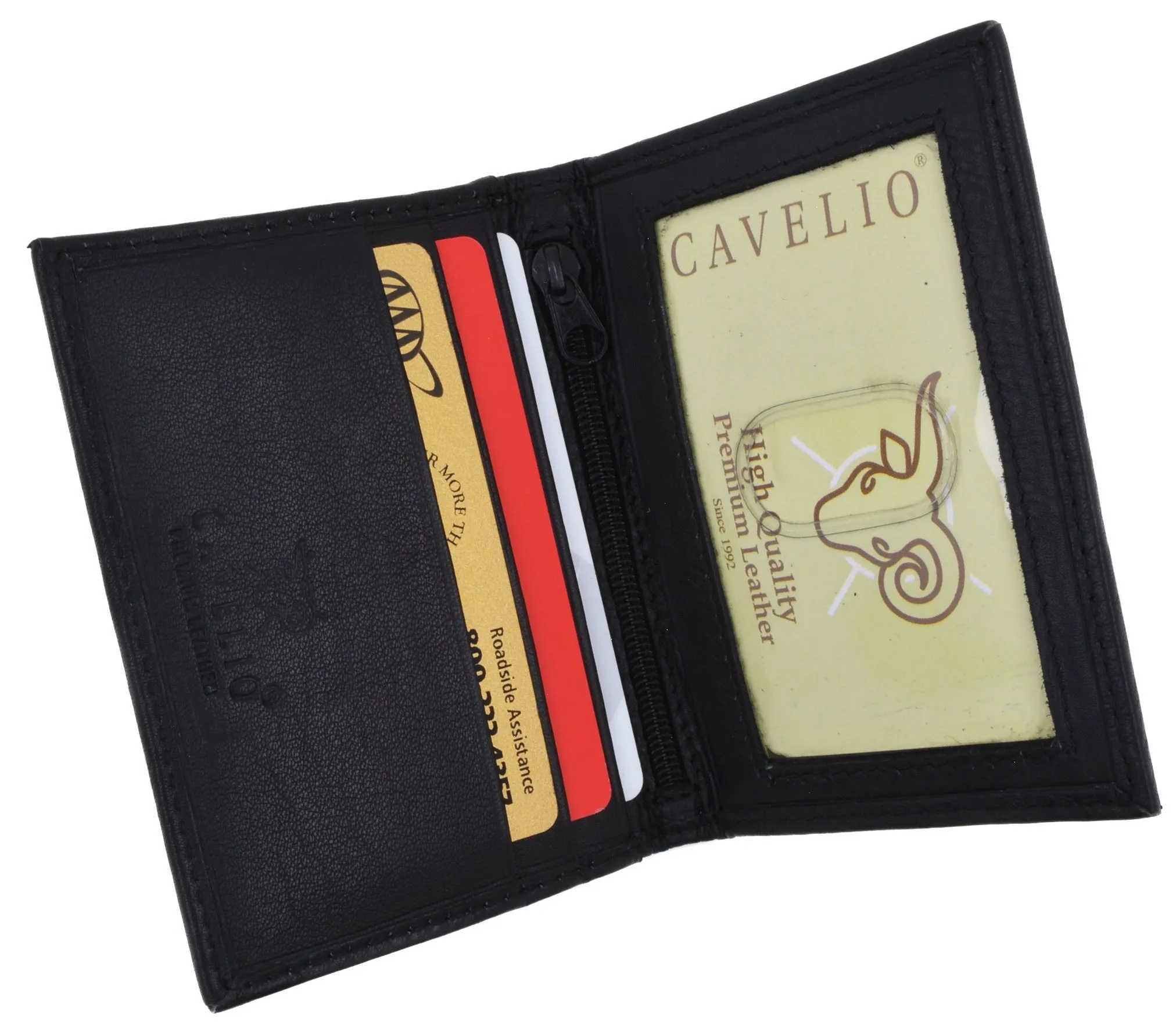 RFID Mens LEATHER Bifold Wallet ID Credit Card Holder Front Pocket Black Brown Gift Box