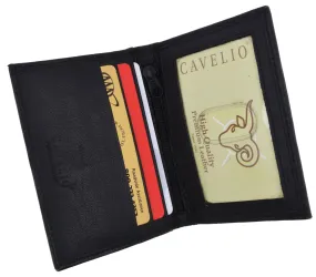RFID Mens LEATHER Bifold Wallet ID Credit Card Holder Front Pocket Black Brown Gift Box