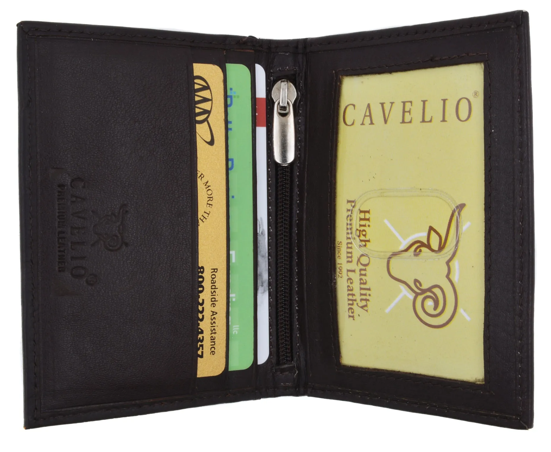 RFID Mens LEATHER Bifold Wallet ID Credit Card Holder Front Pocket Black Brown Gift Box