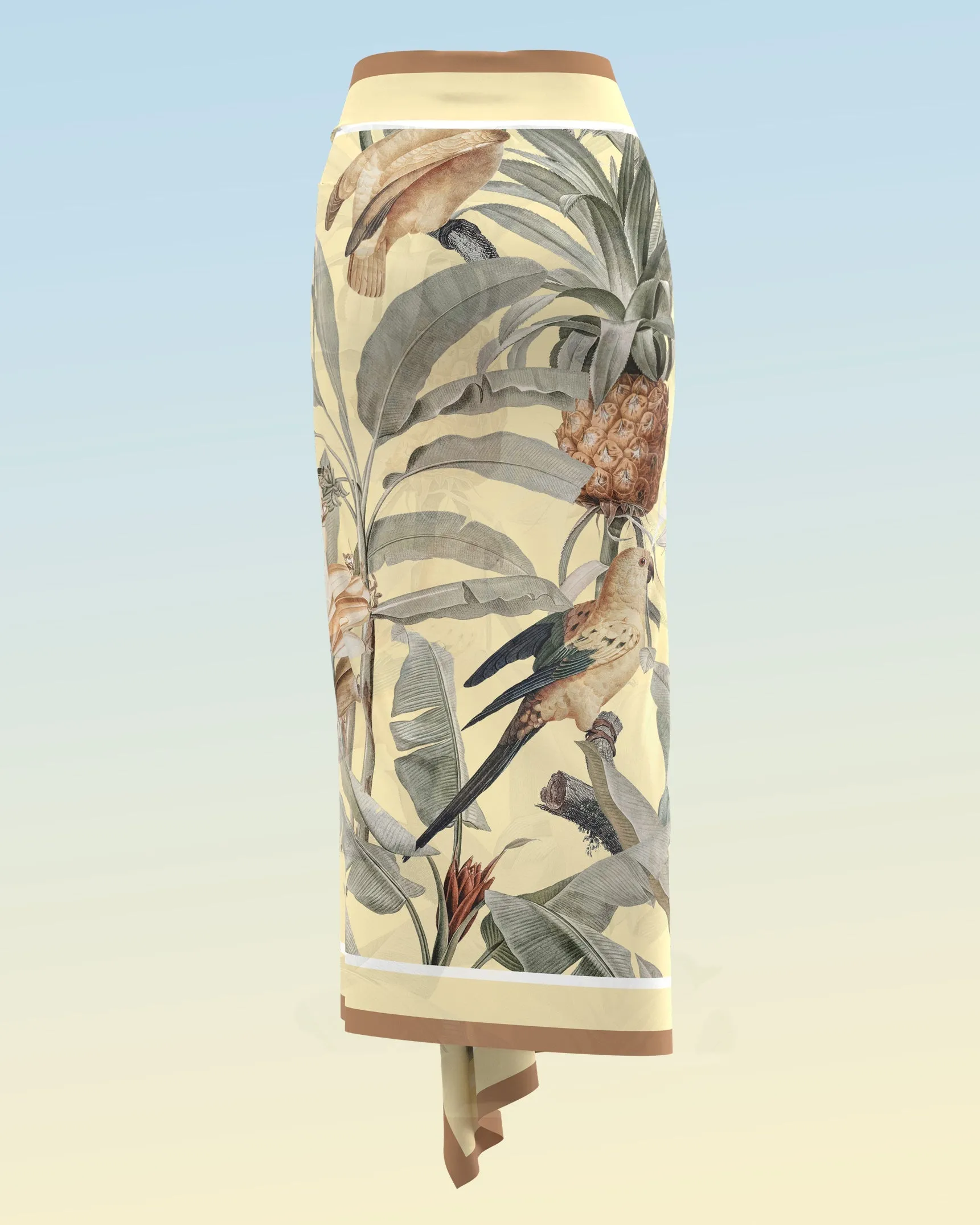 Savanna Silk-Cotton Pareo in Tropical Oasis Print