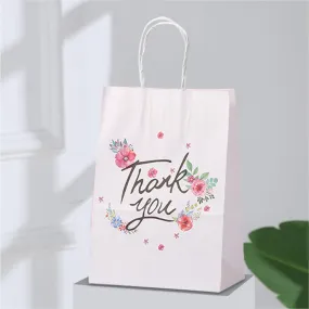 Simple Mother's Day Thank You Gift Wrapping Bag Flowers Printed