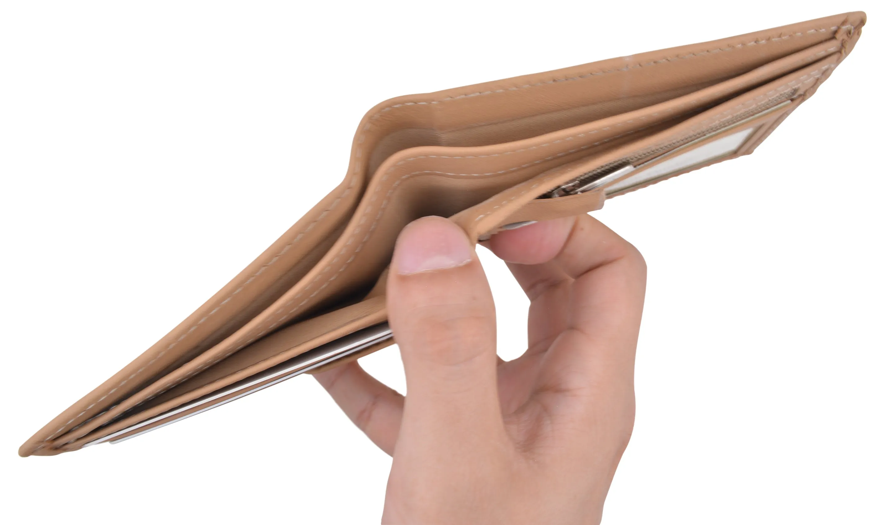 Slim Mens Bifold Wallet Premium Leather Credit Card ID Holder Key Pocket Wallet