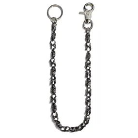 Small Chrome Skull Wallet Chain 21"