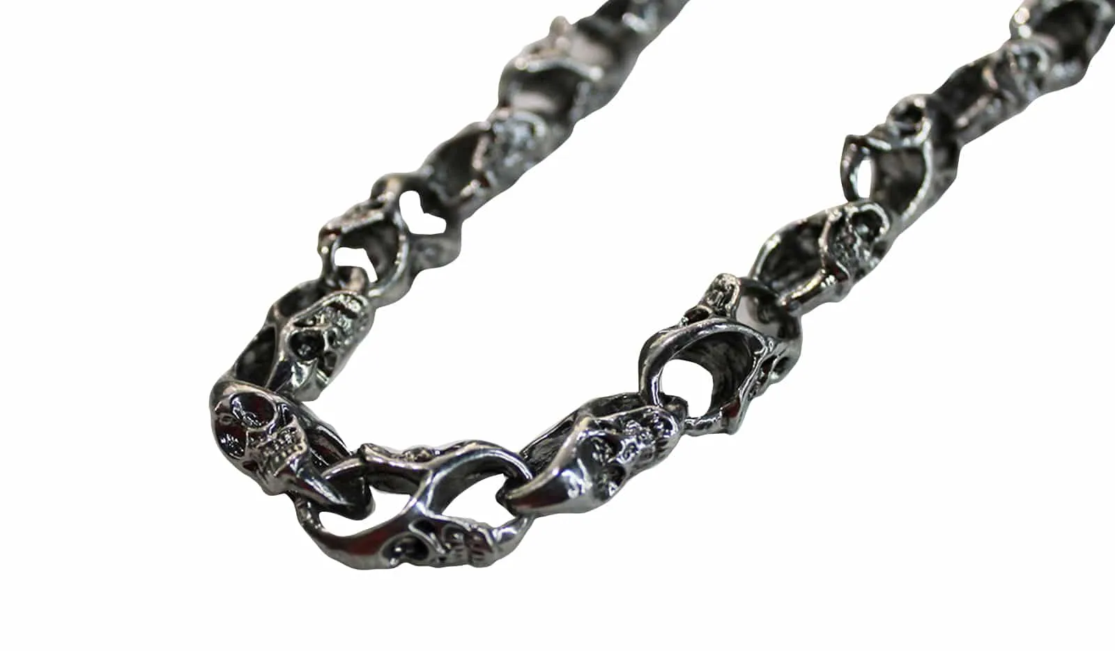 Small Chrome Skull Wallet Chain 21"