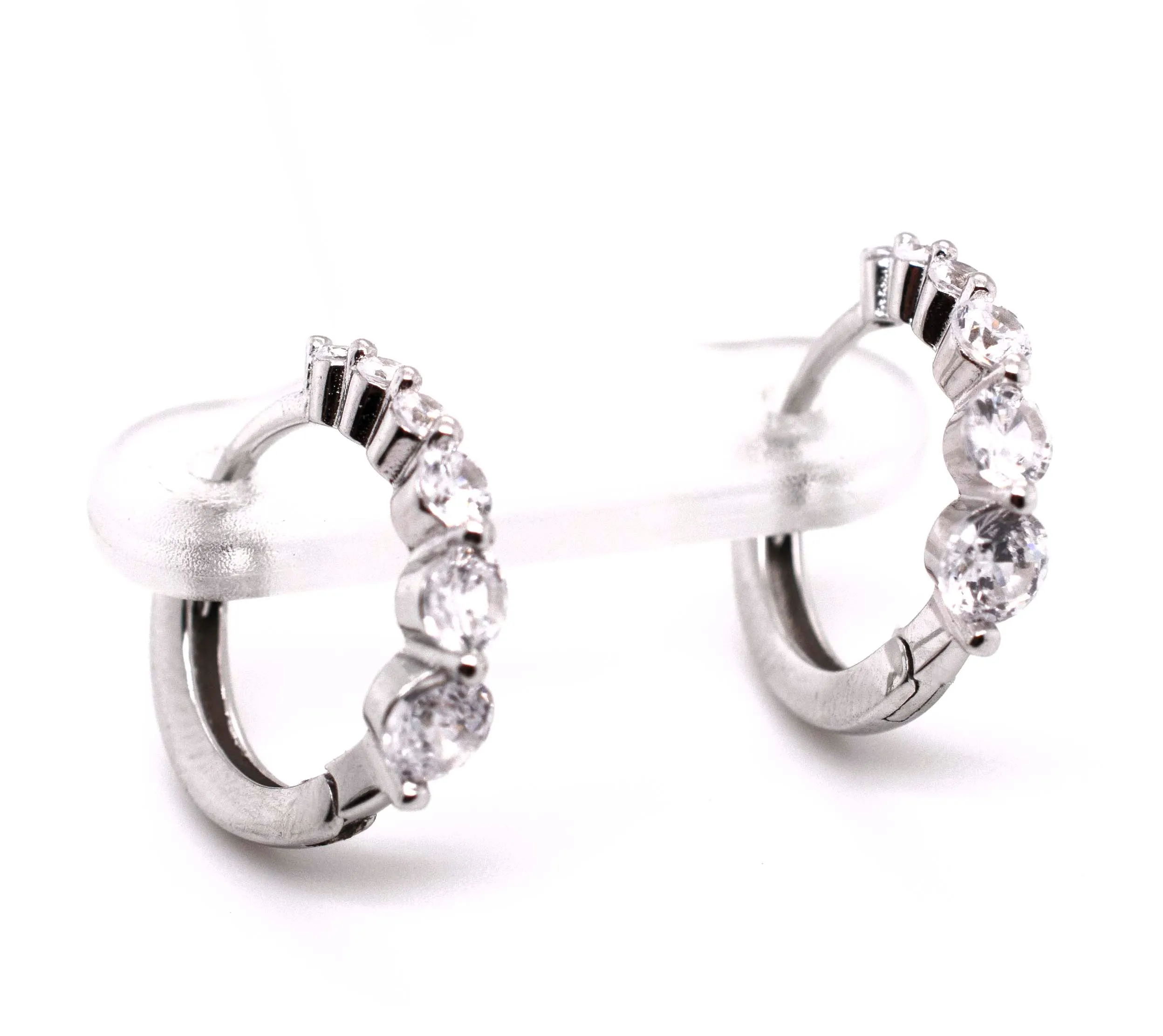 Small Cubic Zirconia Hoops