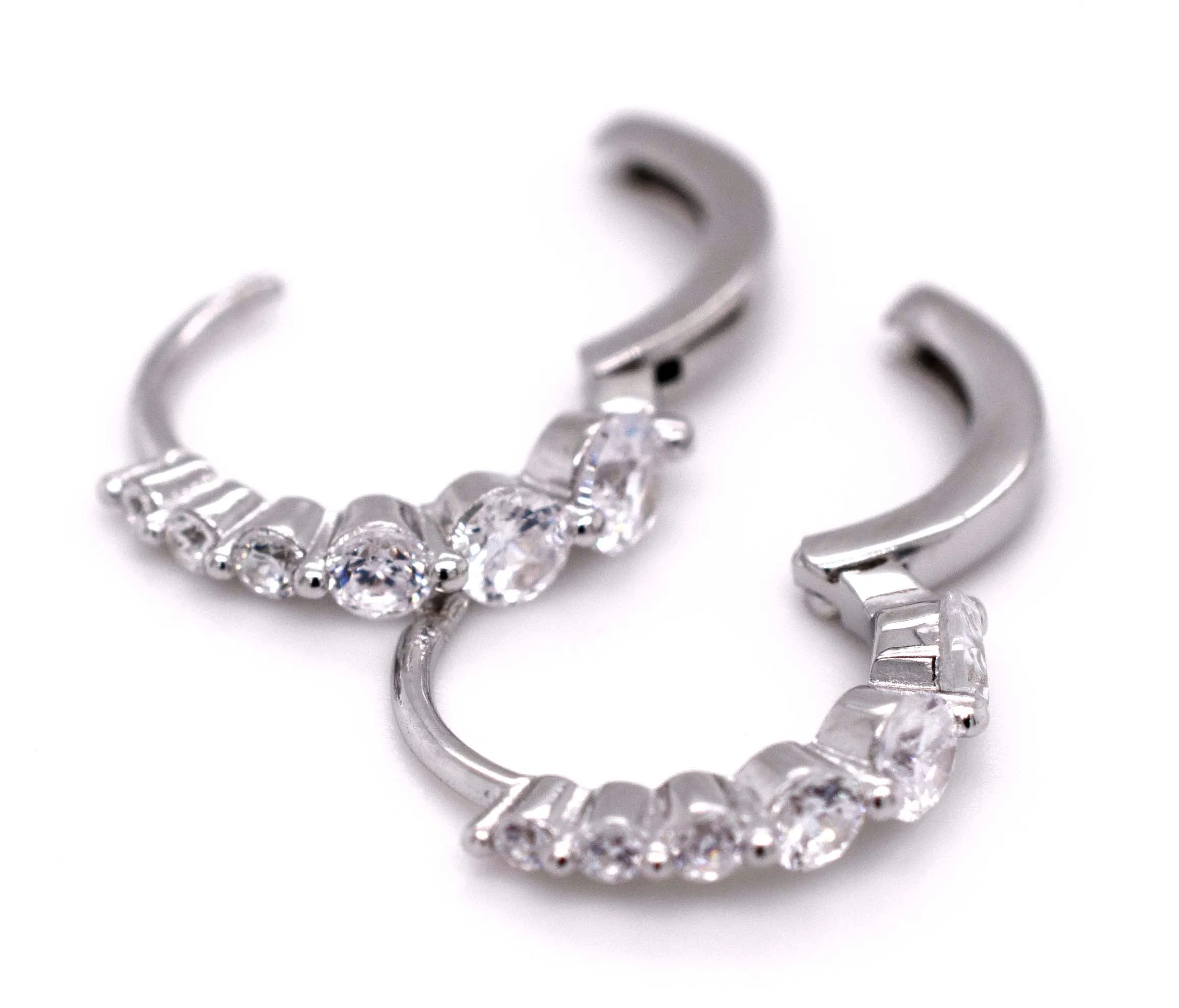 Small Cubic Zirconia Hoops