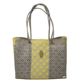 TRAVEL YELLOW GRAY AZTECA TOTE WITH CLUTCH