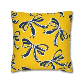 Trendy Bow College Pillow Cover - Dorm Pillow, Graduation Gift, Bed Party Gift, Acceptance Gift, College Gift, Michigan Wolverines, Bow Gift