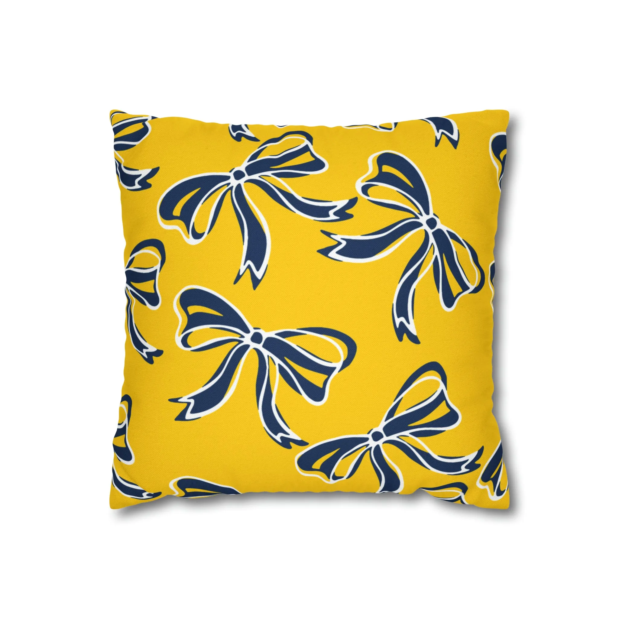 Trendy Bow College Pillow Cover - Dorm Pillow, Graduation Gift, Bed Party Gift, Acceptance Gift, College Gift, Michigan Wolverines, Bow Gift