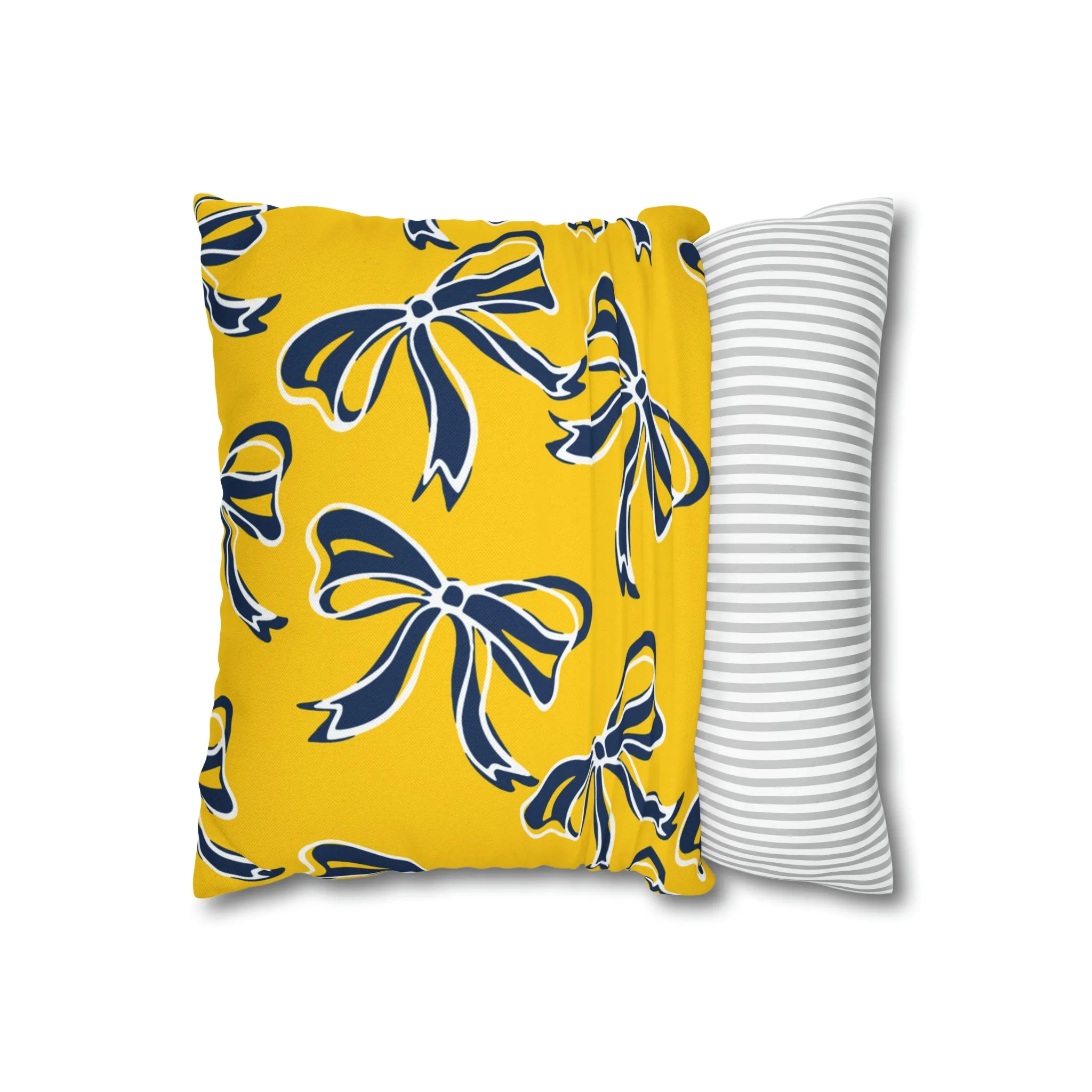 Trendy Bow College Pillow Cover - Dorm Pillow, Graduation Gift, Bed Party Gift, Acceptance Gift, College Gift, Michigan Wolverines, Bow Gift
