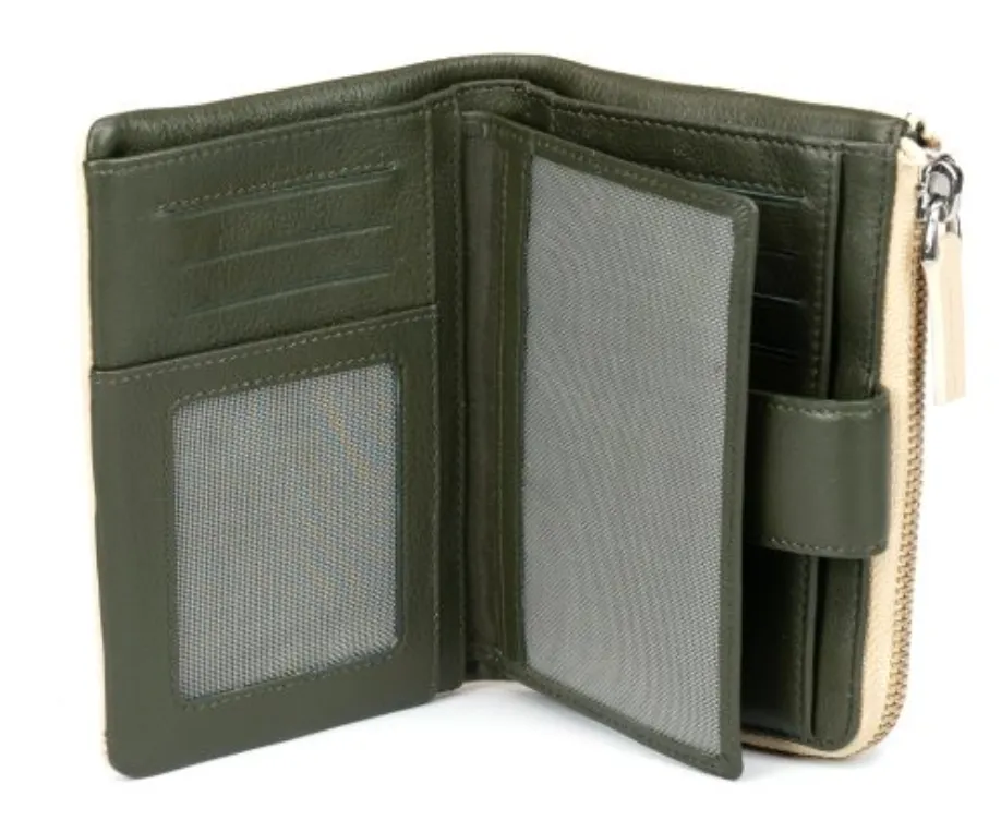 Two Tone Medium Leather Wallet Purse (2 Colours)