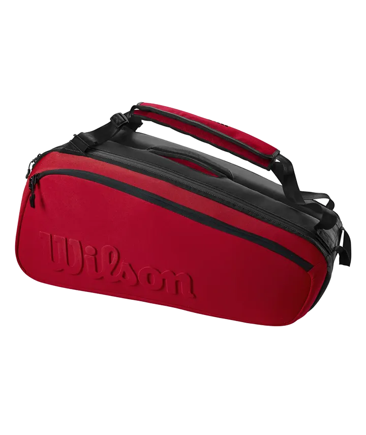 Wilson Super Tour Clash Red/Black 9 Racquet Tennis Bag