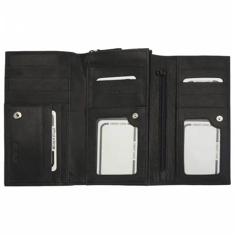Woman's Black Italian leather wallet