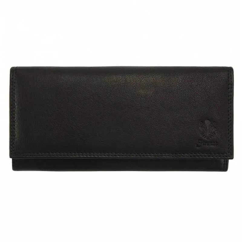 Woman's Black Italian leather wallet