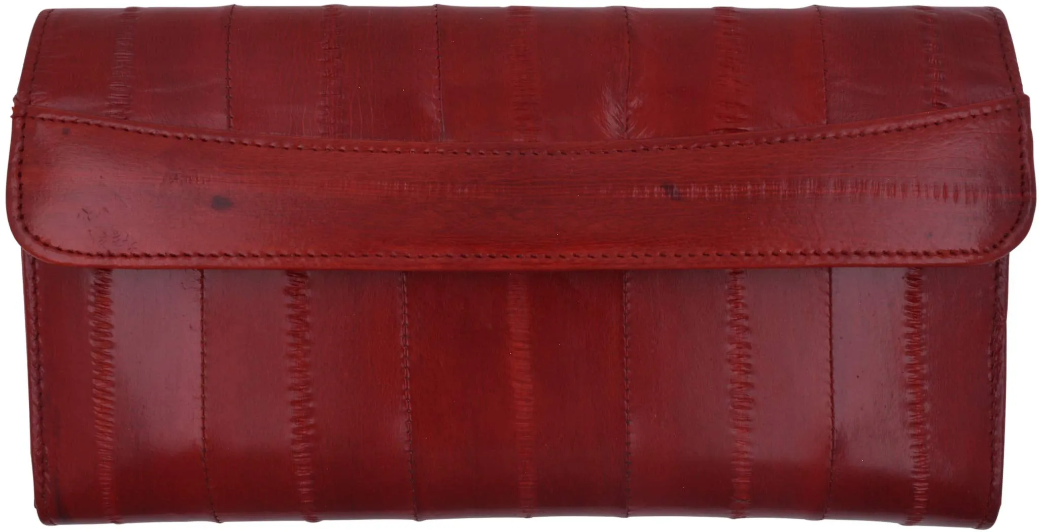 Women's Deluxe Eel Skin Leather Card ID Removable Checkbook Holder Wallet with Coin Pouch