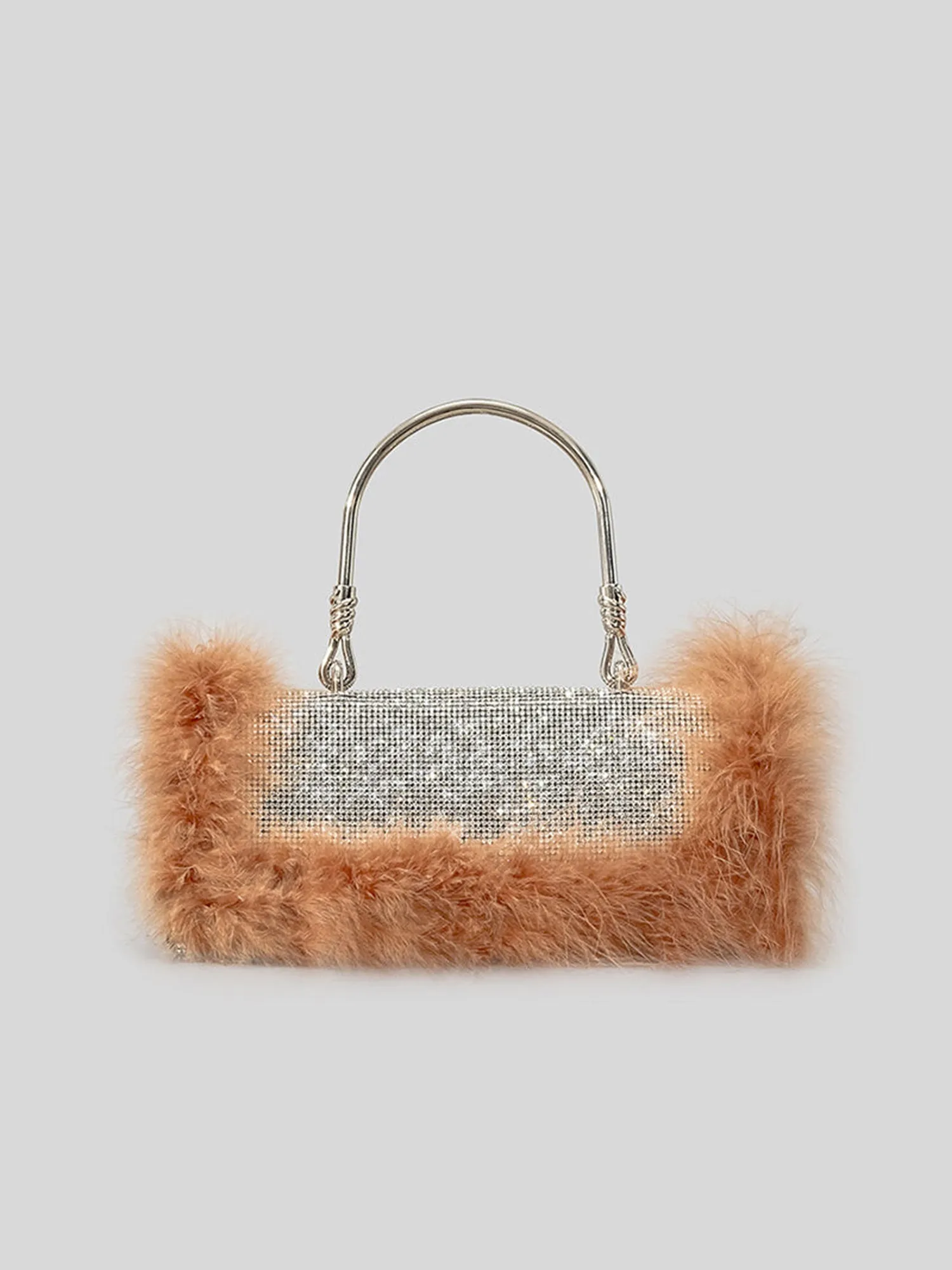 Women’s Furry Rhionestones Evening Clutch Bags
