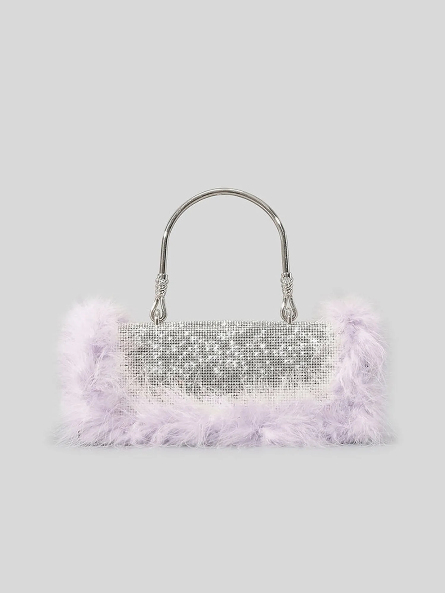 Women’s Furry Rhionestones Evening Clutch Bags