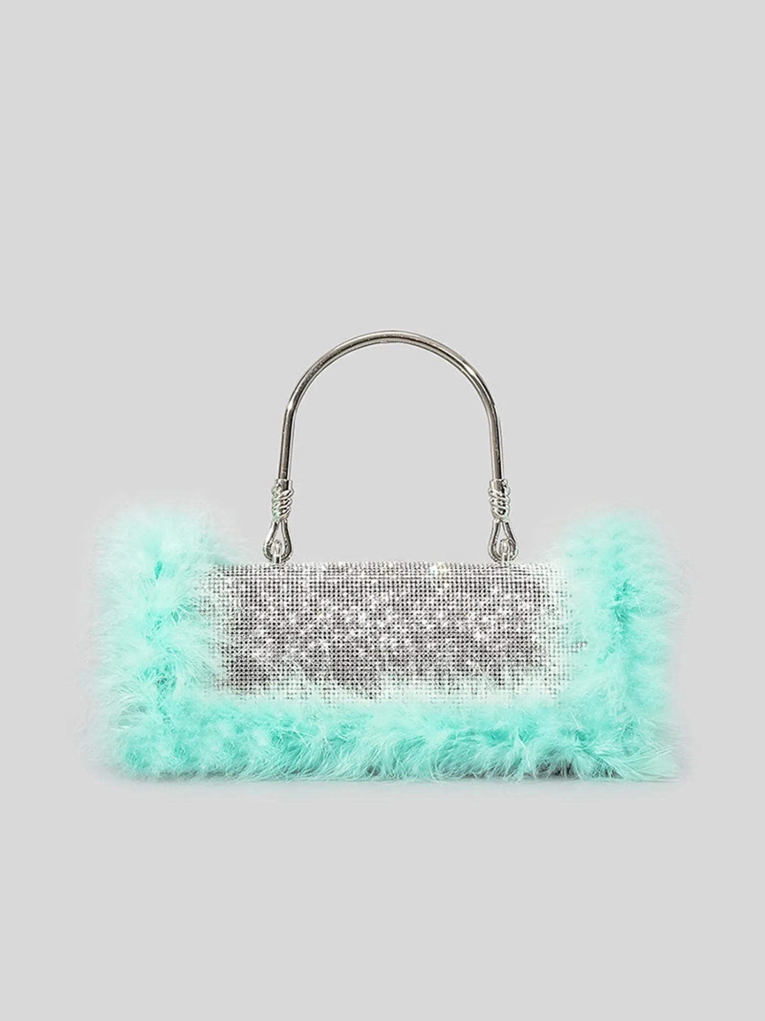 Women’s Furry Rhionestones Evening Clutch Bags