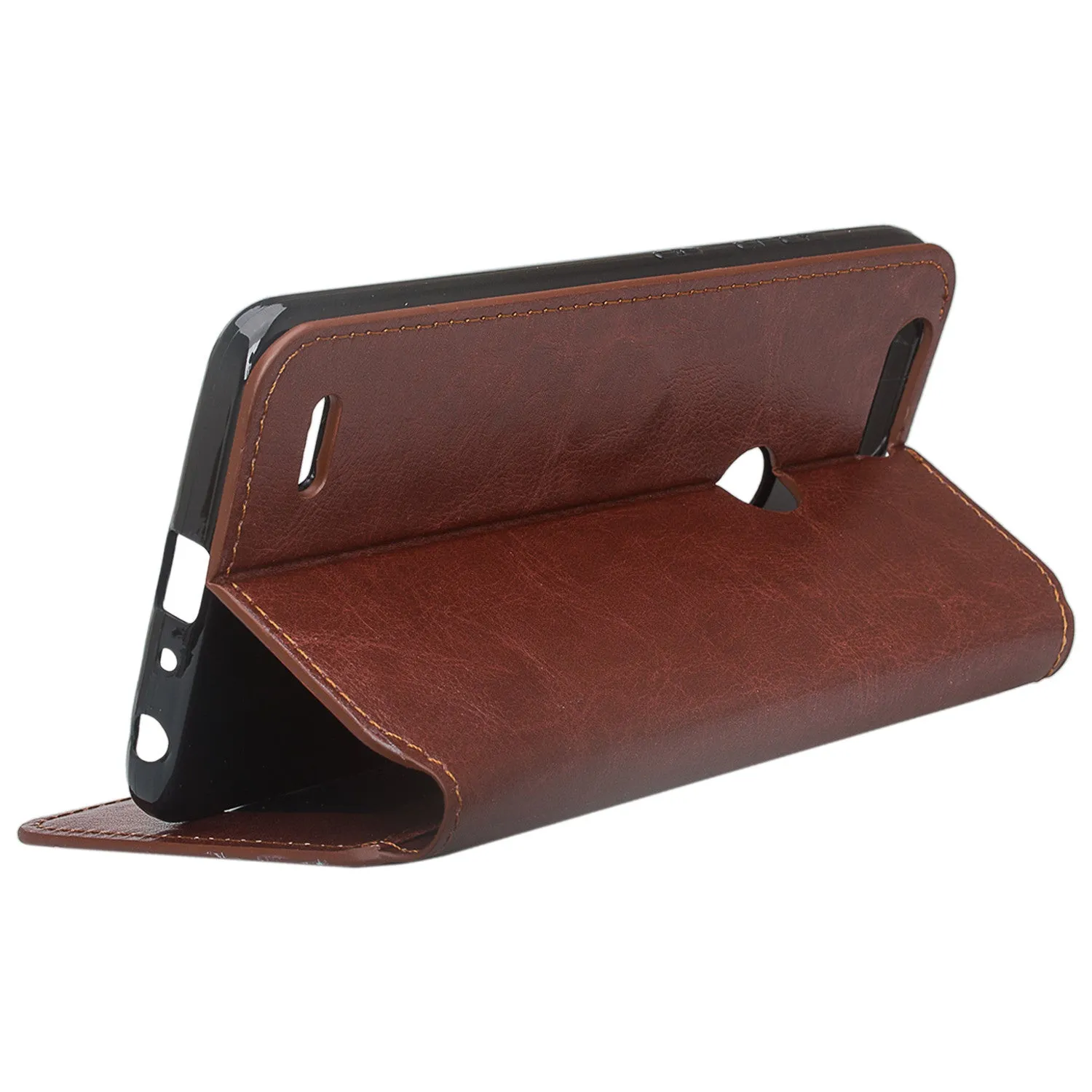 ZTE Sequoia | Blade Z Max | ZTE Z982 Case, Faux Leather Magnetic Flip[Kickstand] Wallet Case Cover with ID & Card Slots - Brown